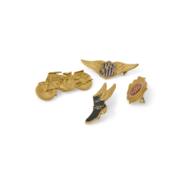 4-Piece Moto Brass Pin Set