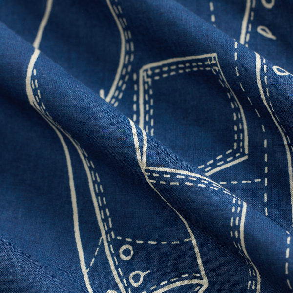 Indigo Cotton Graphic Bandanna