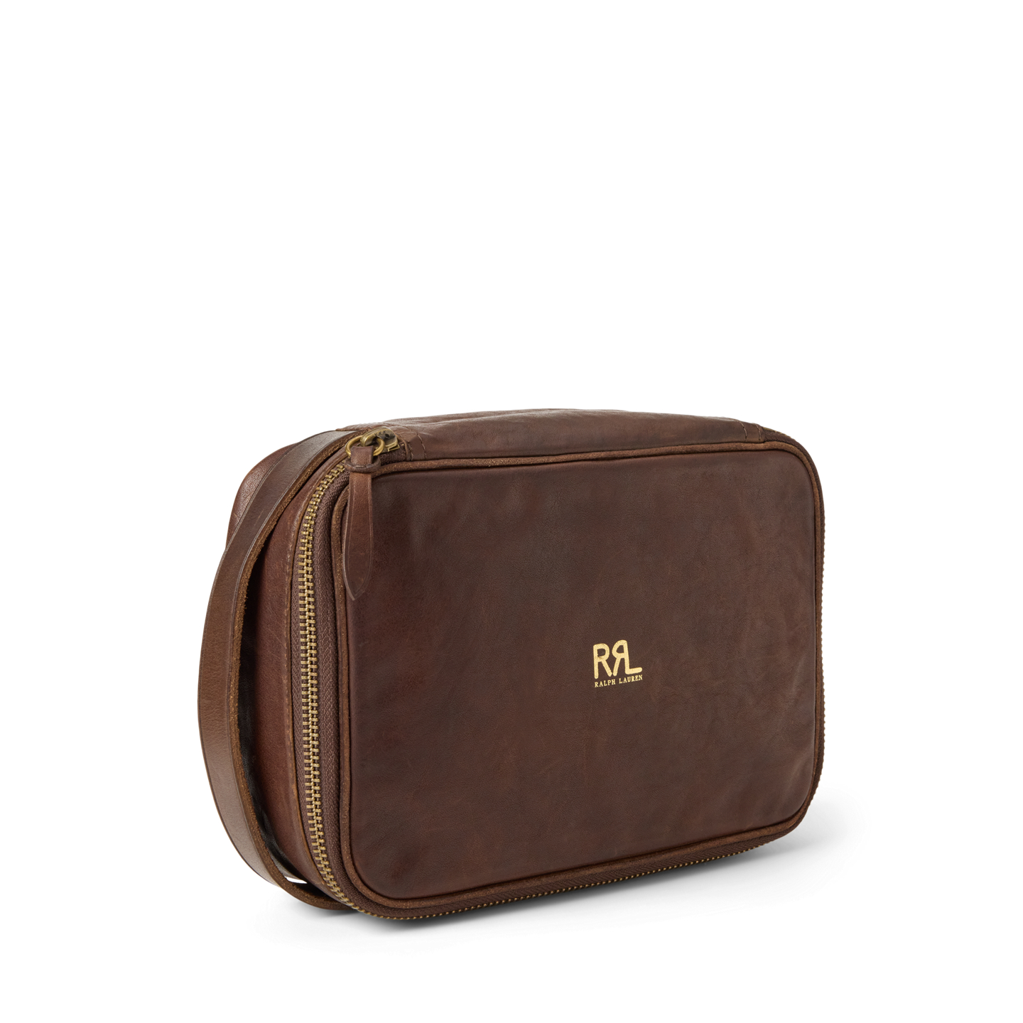 Мужская сумка Ralph Lauren Leather Travel Pouch, цвет: Тёмный красное дерево — фото 1