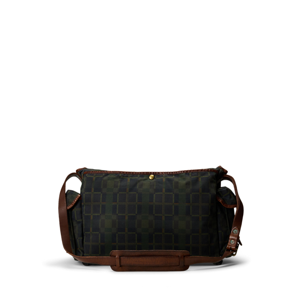Check-Print Oilcloth Messenger Bag