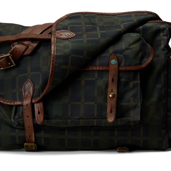 Check-Print Oilcloth Messenger Bag