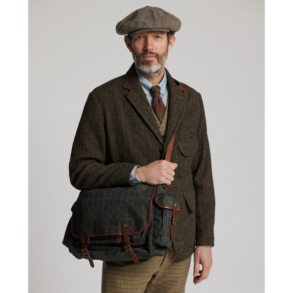 Check-Print Oilcloth Messenger Bag