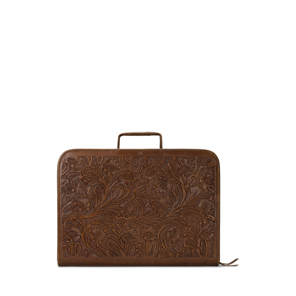 Hand-Tooled Leather Briefcase