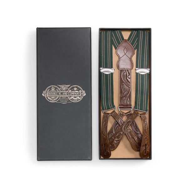 Bretelles cuir travaillé à la main