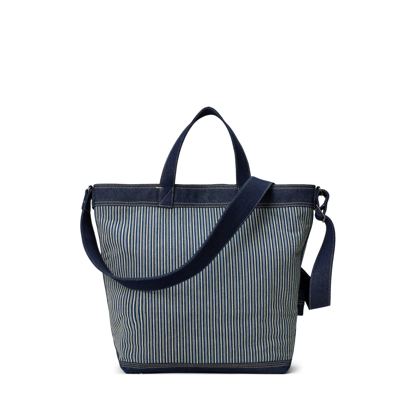Мужская сумка Ralph Lauren Indigo Striped Twill Tote, цвет: Индиго / Кремовый — фото 2