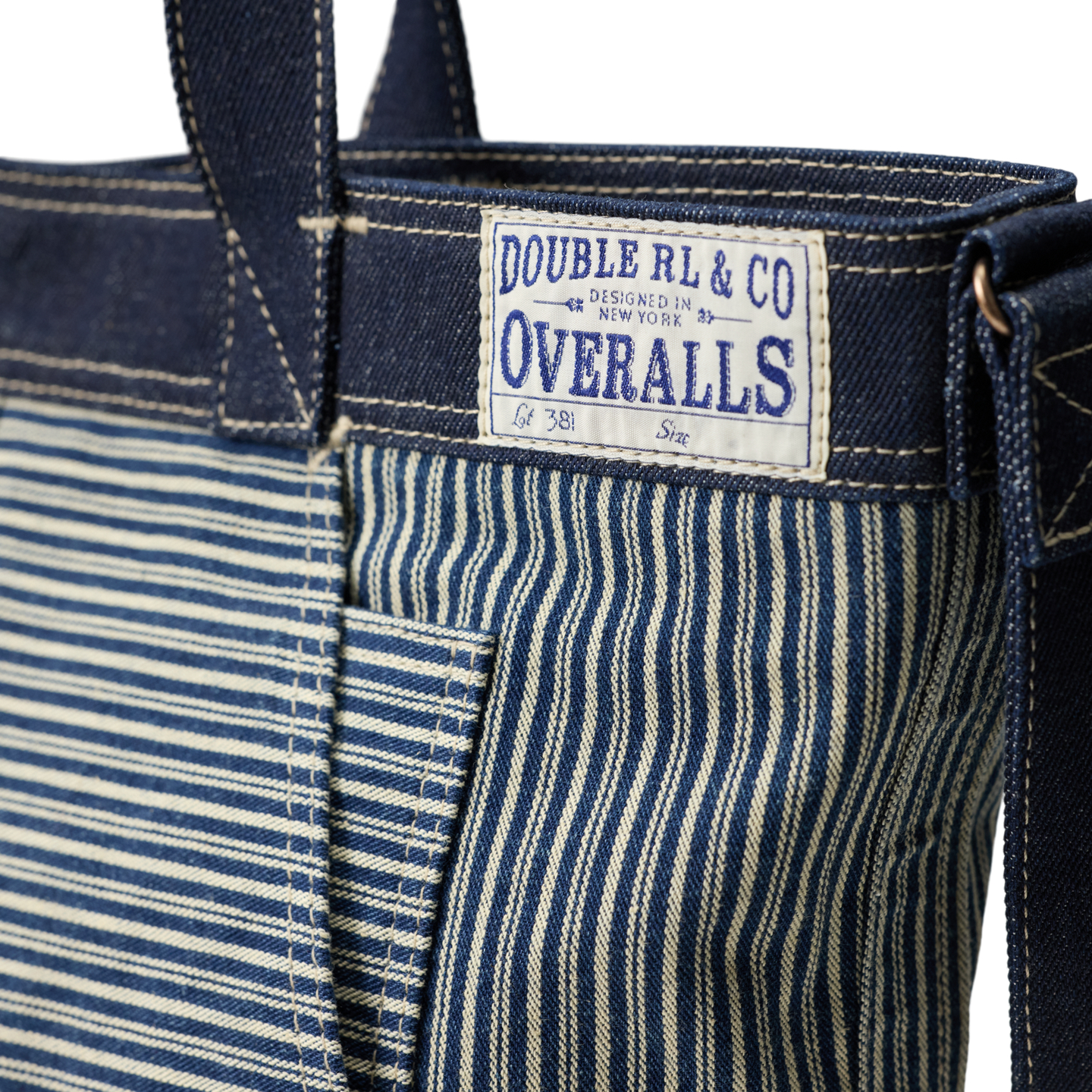 Мужская сумка Ralph Lauren Indigo Striped Twill Tote, цвет: Индиго / Кремовый — фото 4