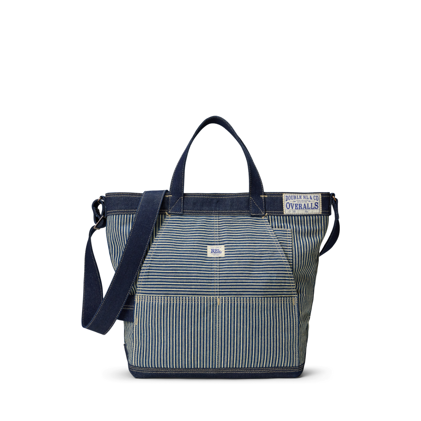 Мужская сумка Ralph Lauren Indigo Striped Twill Tote, цвет: Индиго / Кремовый — фото 5