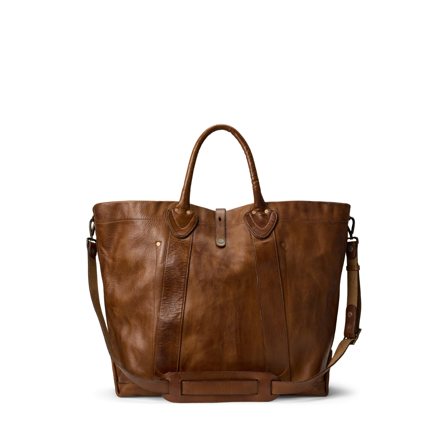 Мужская сумка Ralph Lauren Leather Tote, цвет: Седельно-коричневый — фото 2