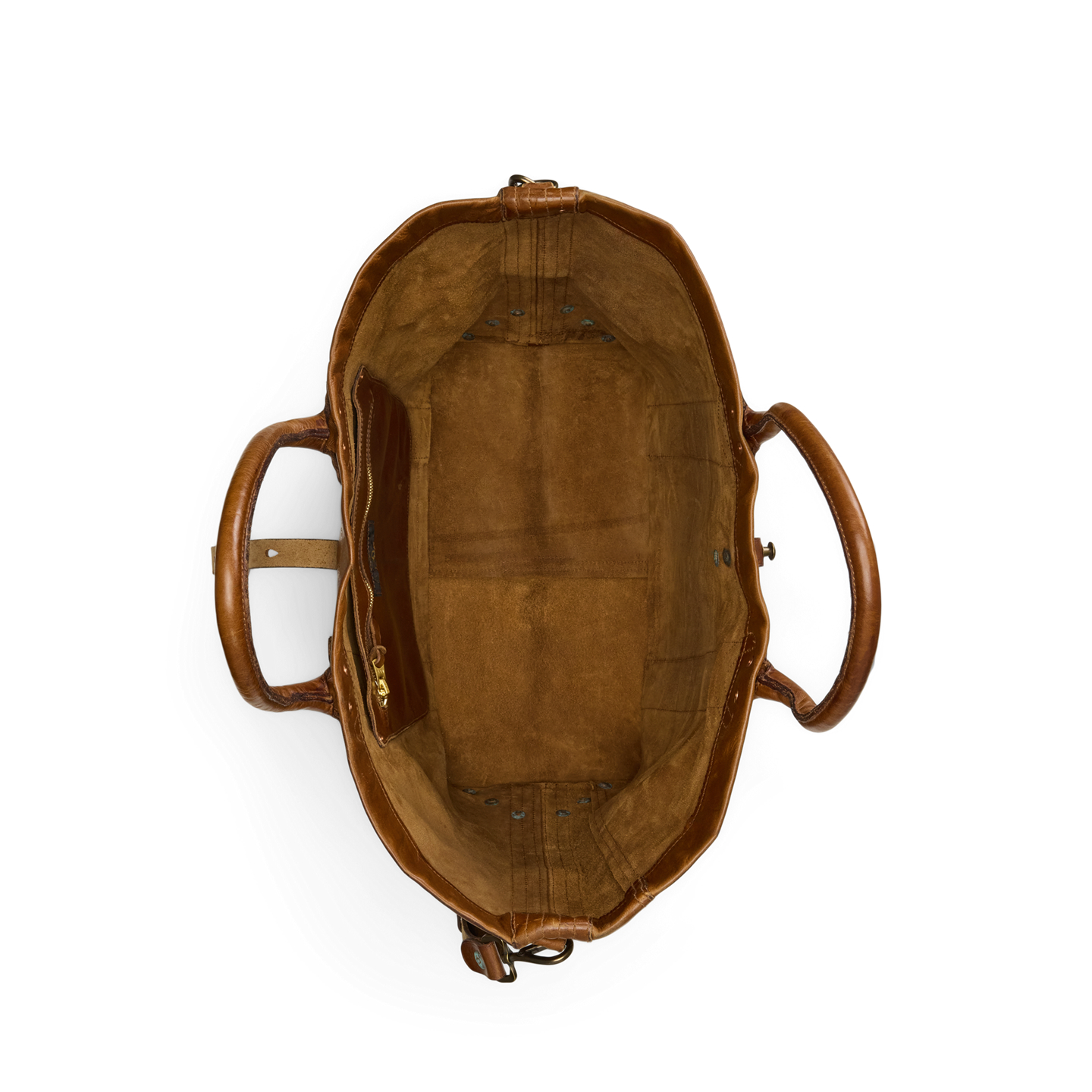 Мужская сумка Ralph Lauren Leather Tote, цвет: Седельно-коричневый — фото 3