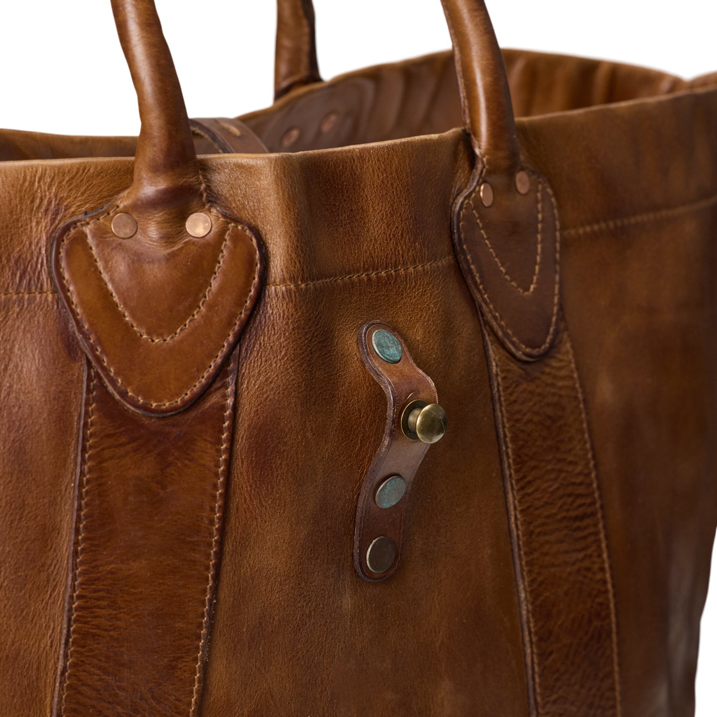 Мужская сумка Ralph Lauren Leather Tote, цвет: Седельно-коричневый — фото 4