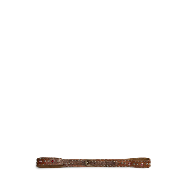 Cintura western in pelle con borchie