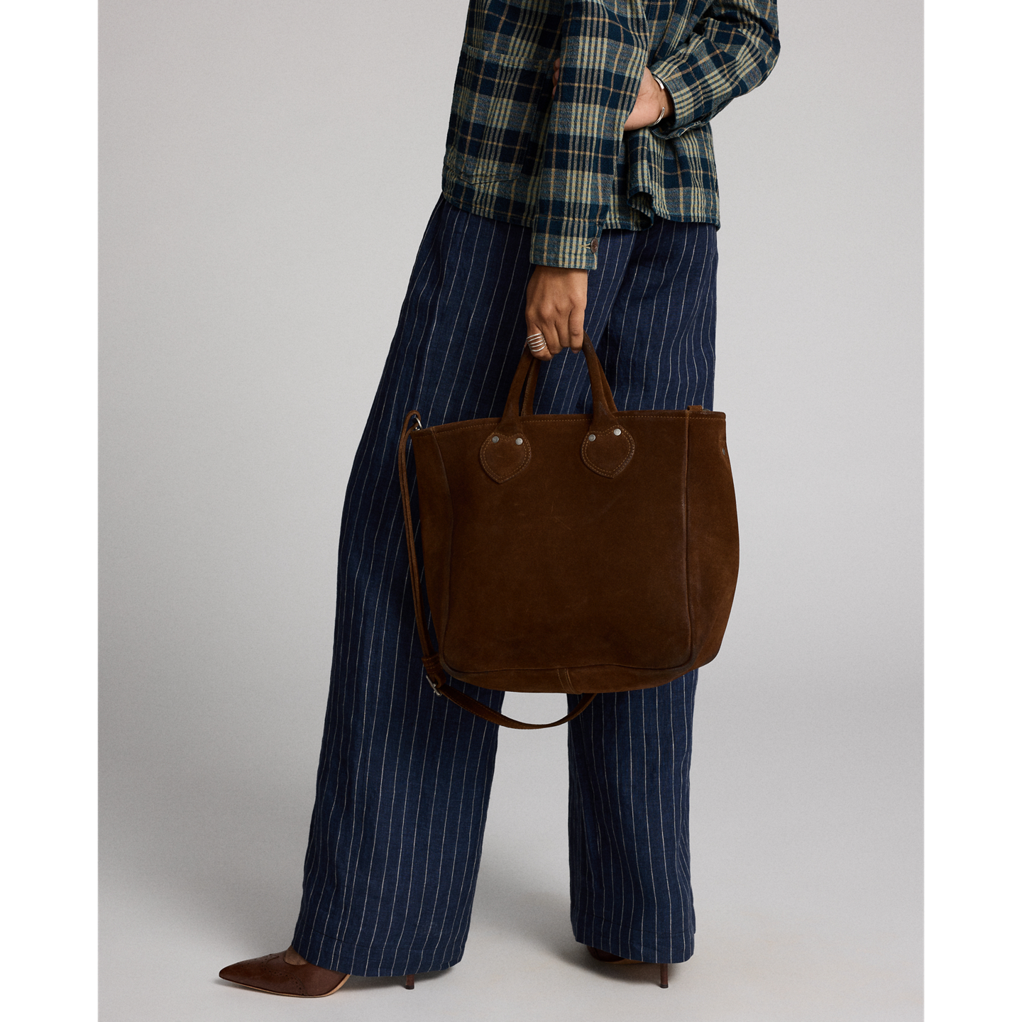 Женская сумка Ralph Lauren Roughout Suede Tote, цвет: Коричневый — фото 5
