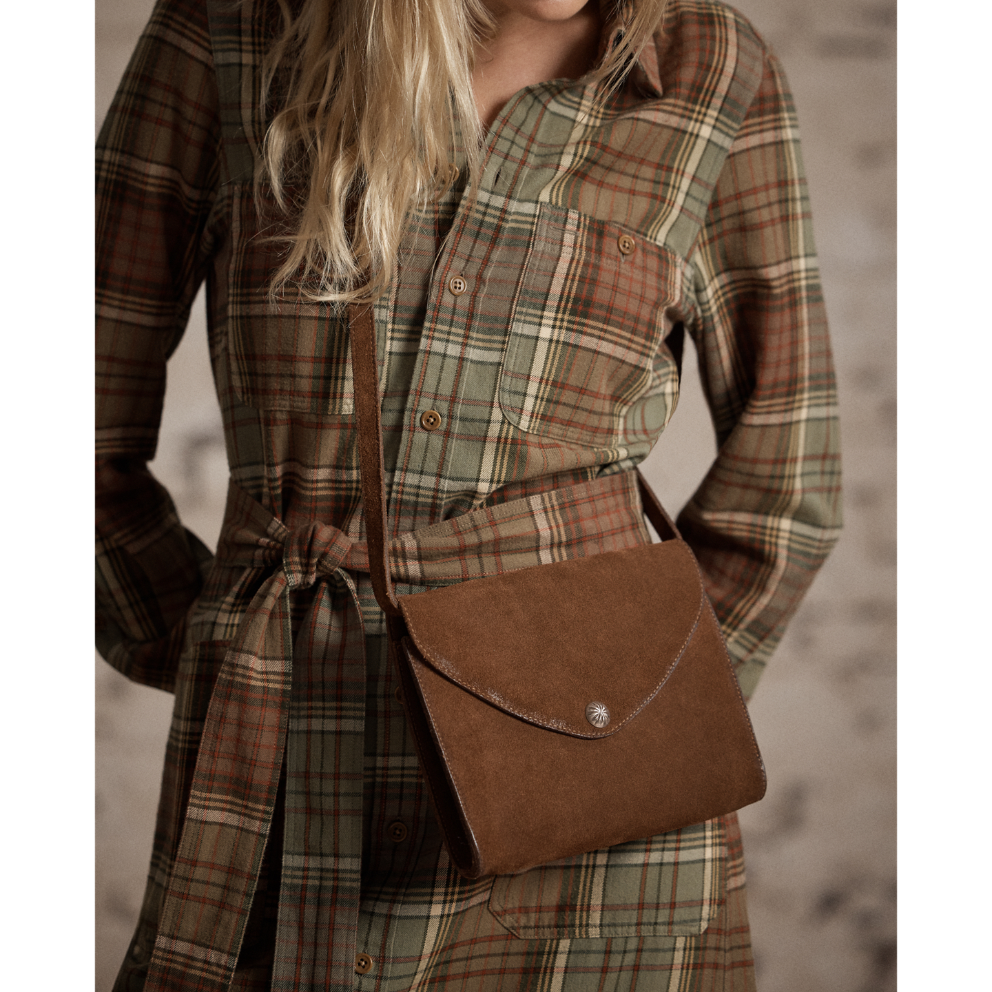 Женская сумка Ralph Lauren Roughout Suede Crossbody, цвет: Коричневый — фото 5