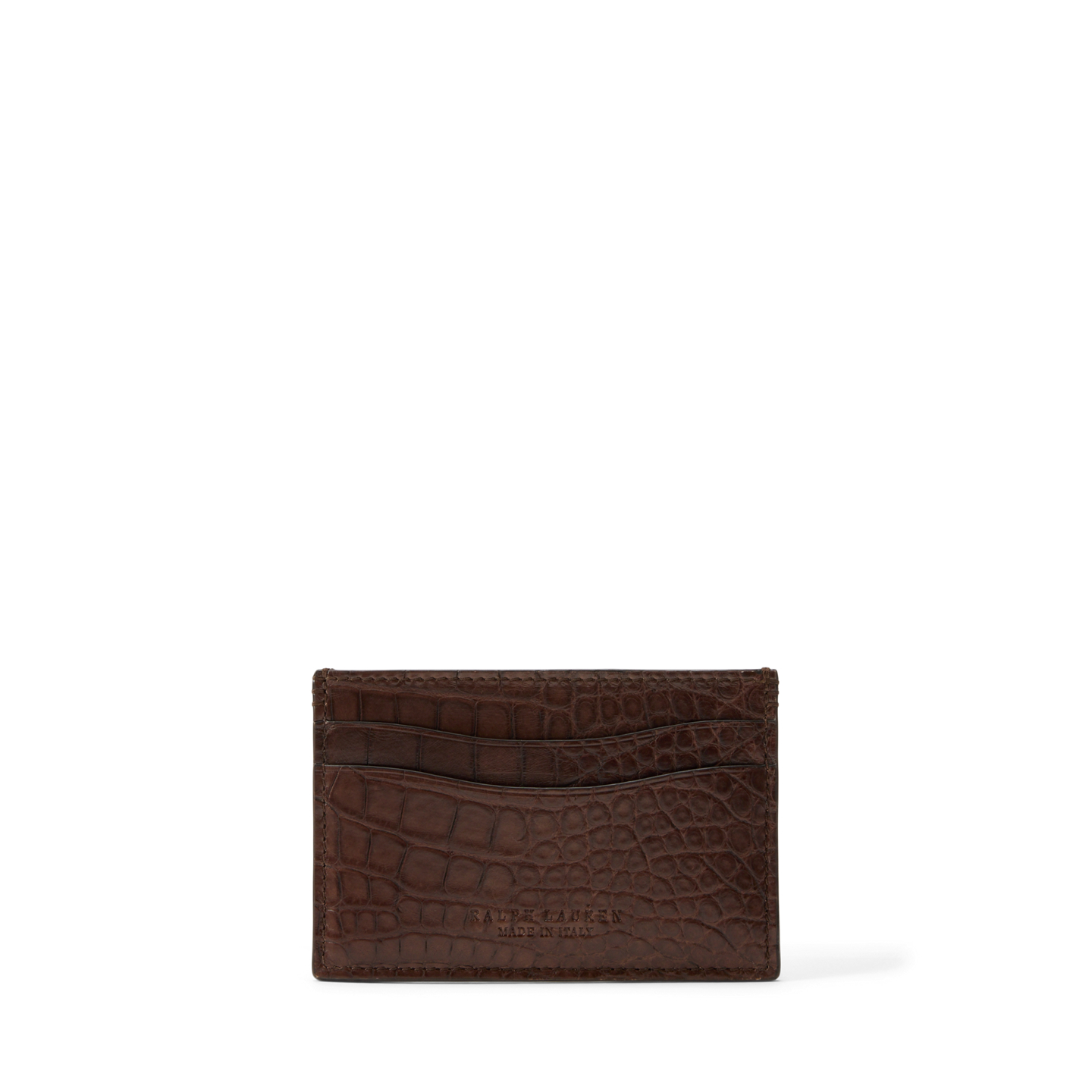 Мужской кошелёк Ralph Lauren Alligator Card Case, цвет: Шоколадный — фото 1