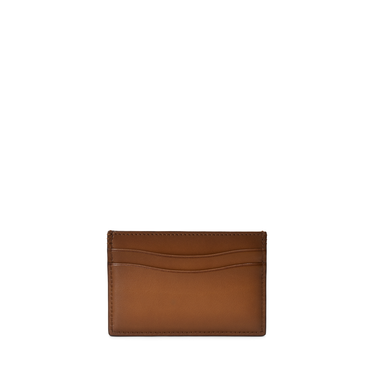 Мужской кошелёк Ralph Lauren Burnished Calfskin Card Case, цвет: Золотой — фото 1