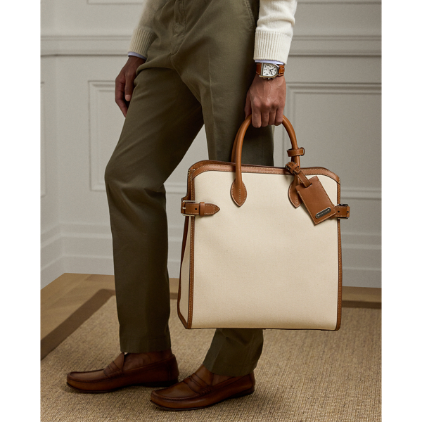 Bedford カーフスキントリム キャンバス トート | ラルフ ローレン公式