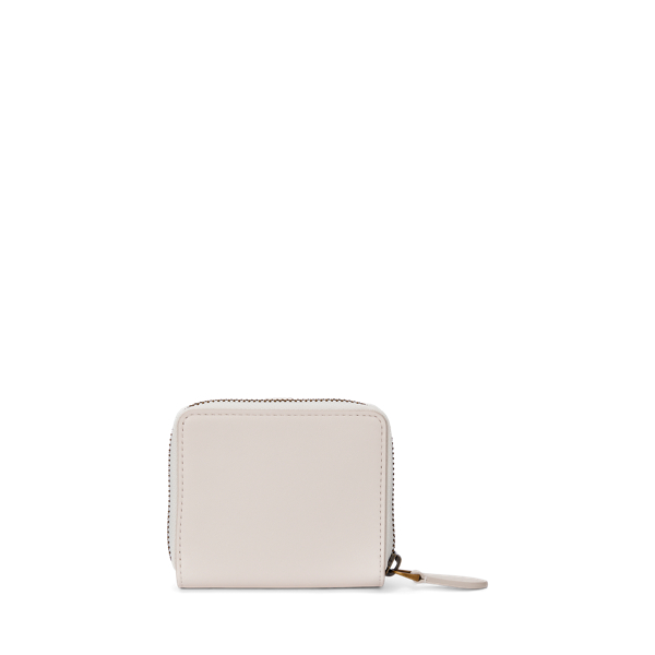 Portefeuille compact Polo Bear en cuir Polo Ralph Lauren en Ivoire 2