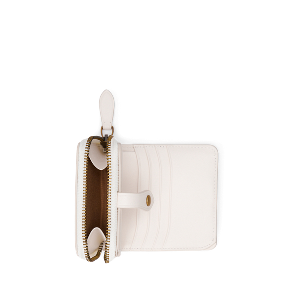 Portefeuille compact Polo Bear en cuir Polo Ralph Lauren en Ivoire 4