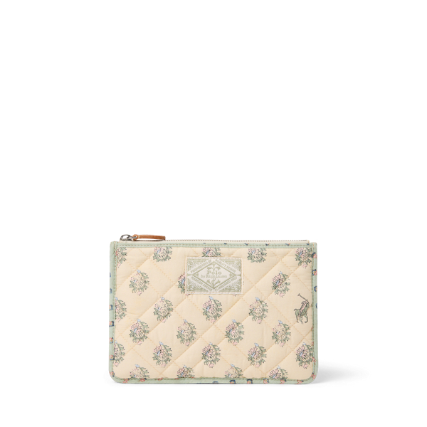 Floral Quilted Cotton Small Pouch