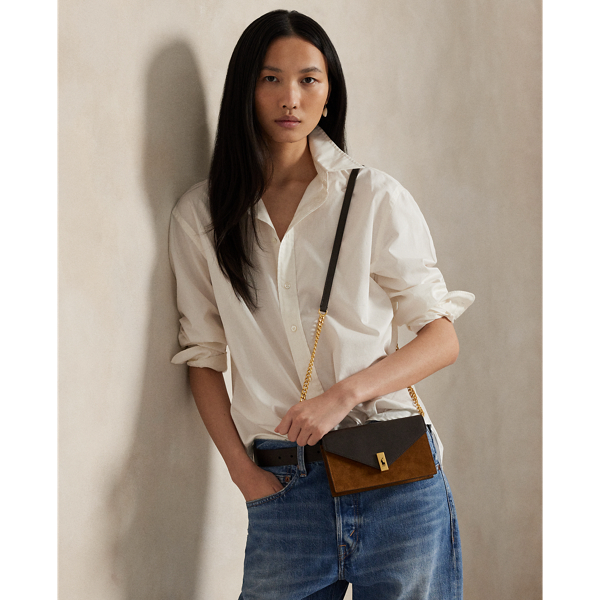 NEW【POLO RalphLauren】Polo ID Suede Chain Wallet & Bag Polo Ralph Lauren Polo ID Suede-Leather Chain Wallet & Bag