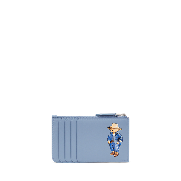 Polo Bear Leather Zip Card Case