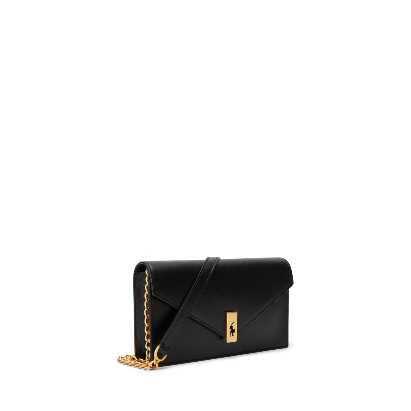 Женские кошельки Ralph Lauren Polo ID Leather Chain Wallet & Bag, цвет: Чёрный — фото 1