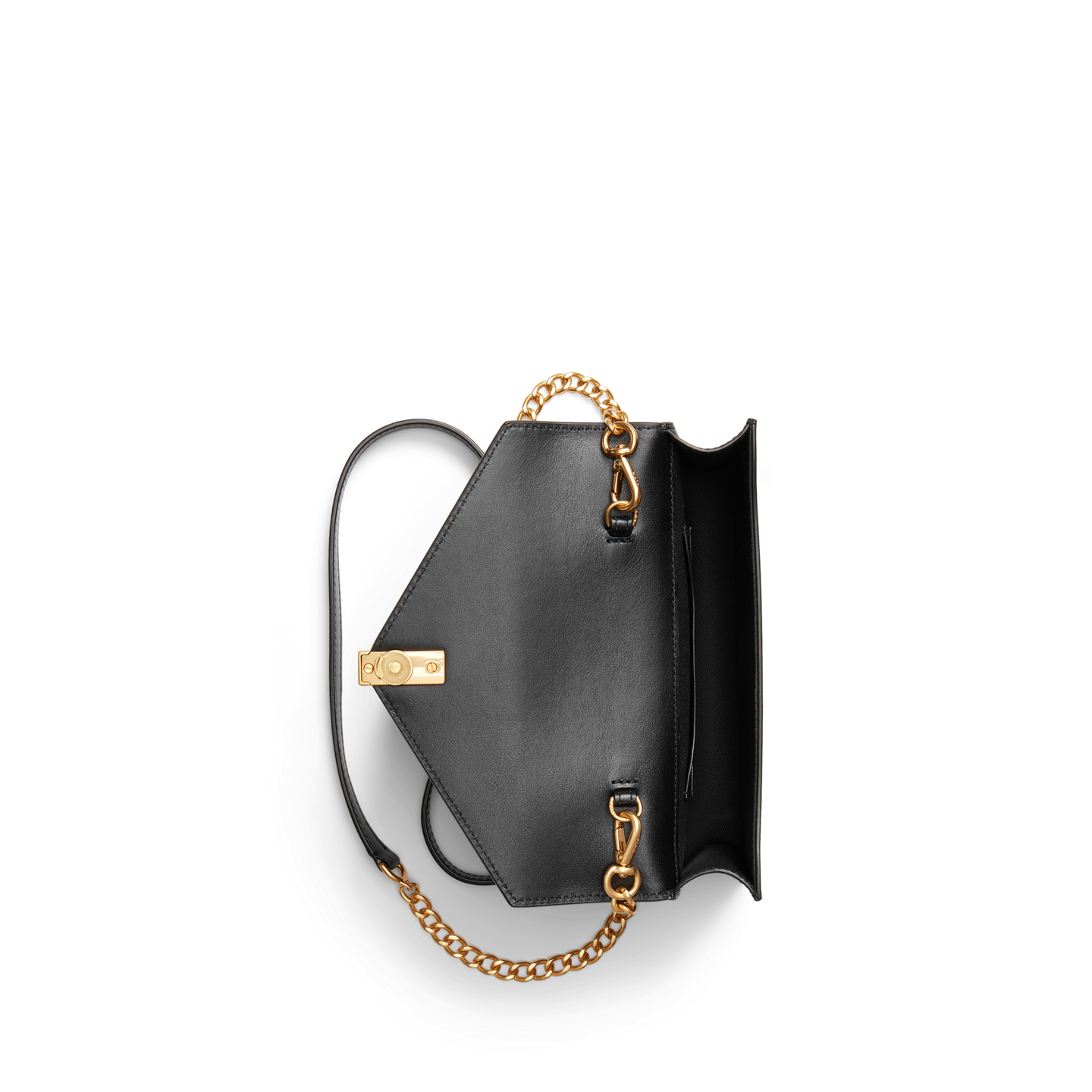 Женские кошельки Ralph Lauren Polo ID Leather Chain Wallet & Bag, цвет: Чёрный — фото 2