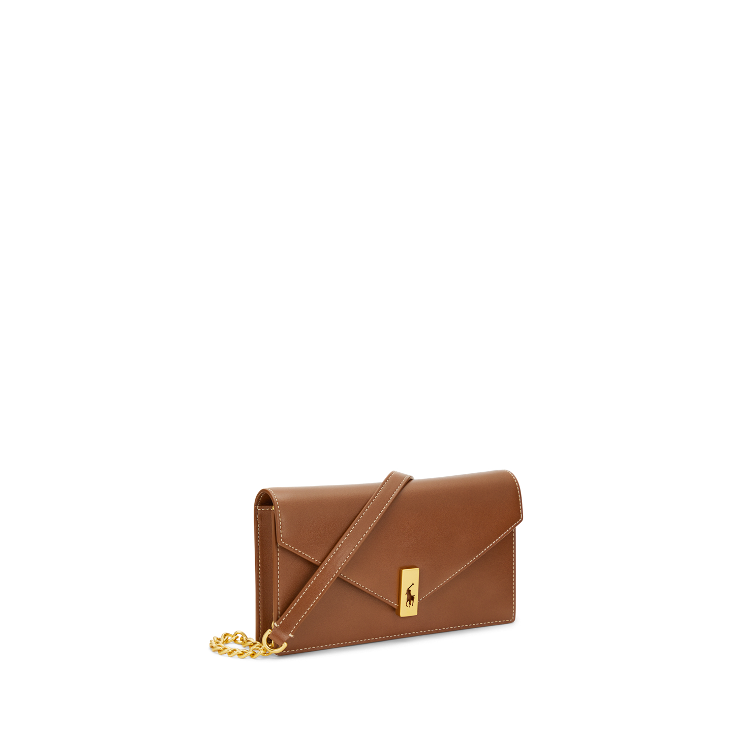 Женские кошельки Ralph Lauren Polo ID Leather Chain Wallet & Bag, цвет: Cuoio — фото 1