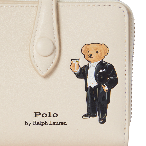 Kompakte Lederbrieftasche mit Polo&nbsp;Bear