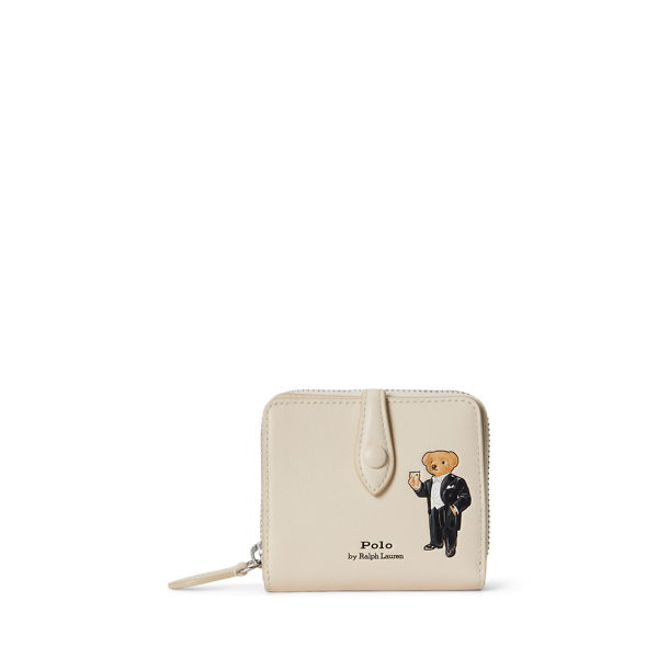 Kompakte Lederbrieftasche mit Polo&nbsp;Bear