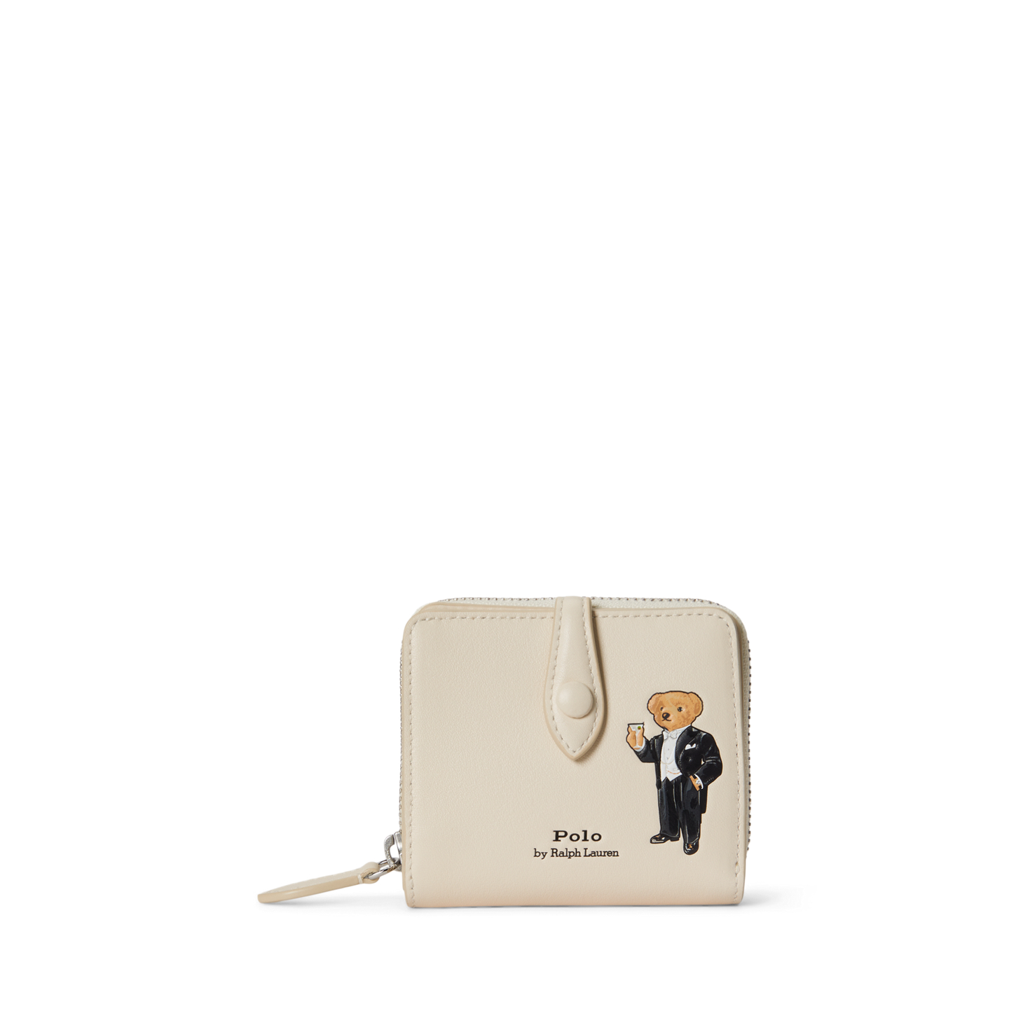 Женский кошелёк Ralph Lauren Polo Bear Leather Compact Wallet, цвет: Слоновая кость — фото 4