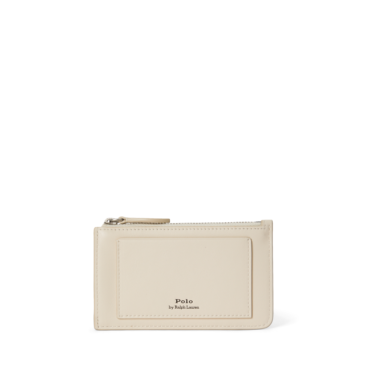 Женский кошелёк Ralph Lauren Polo Bear Leather Zip Card Case, цвет: Слоновая кость — фото 1