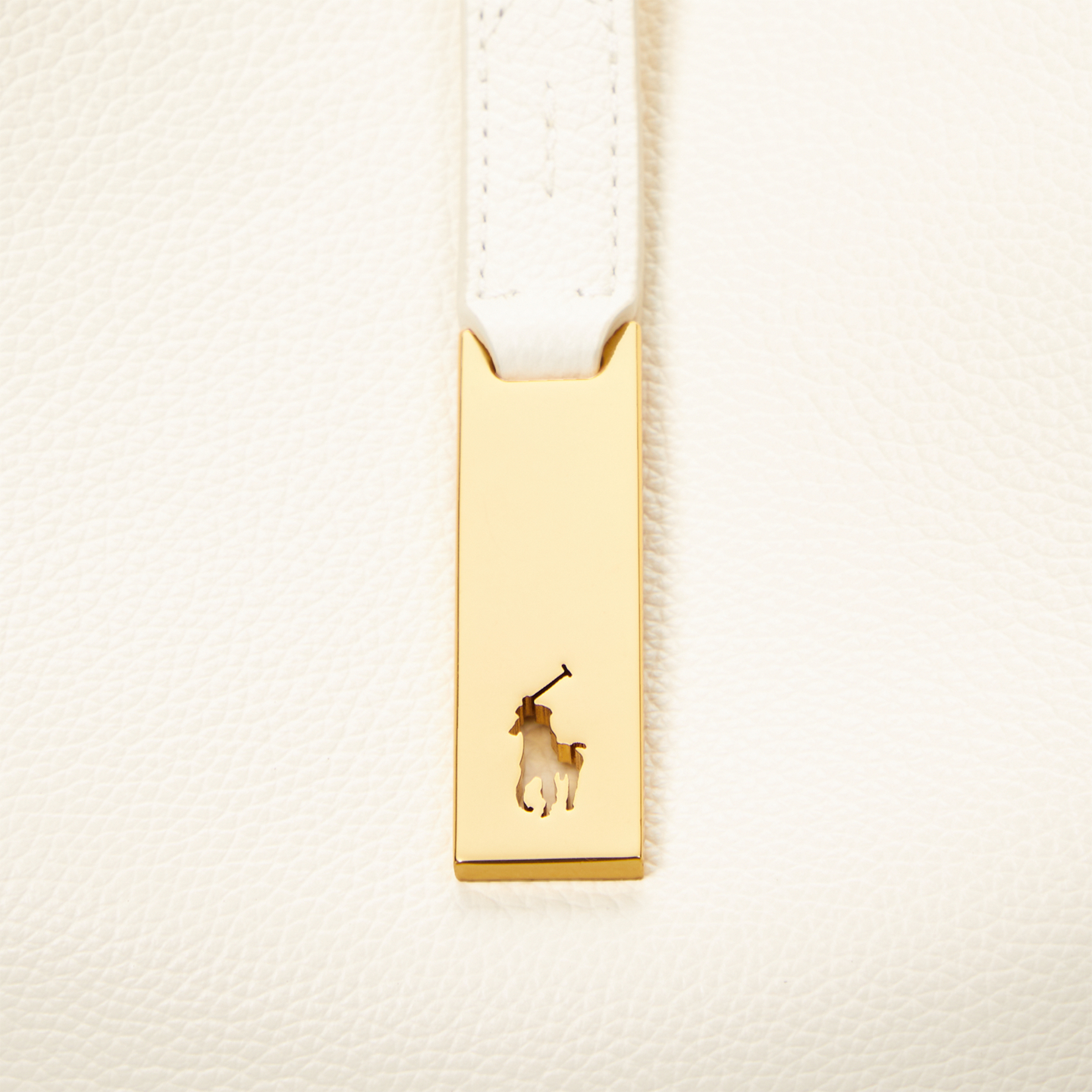Женская сумка Ralph Lauren Polo ID Leather Large Shoulder, цвет: Слоновая кость — фото 4