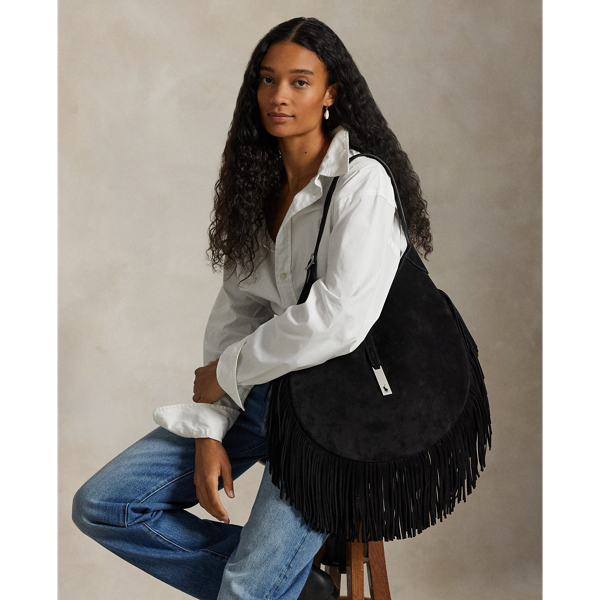 【美品】ラルフローレン　ホーボーバッグ　フリンジ　本革　フリンジ　ショルダー POLO RALPH LAUREN ポロ ラルフローレン レザーフリンジ