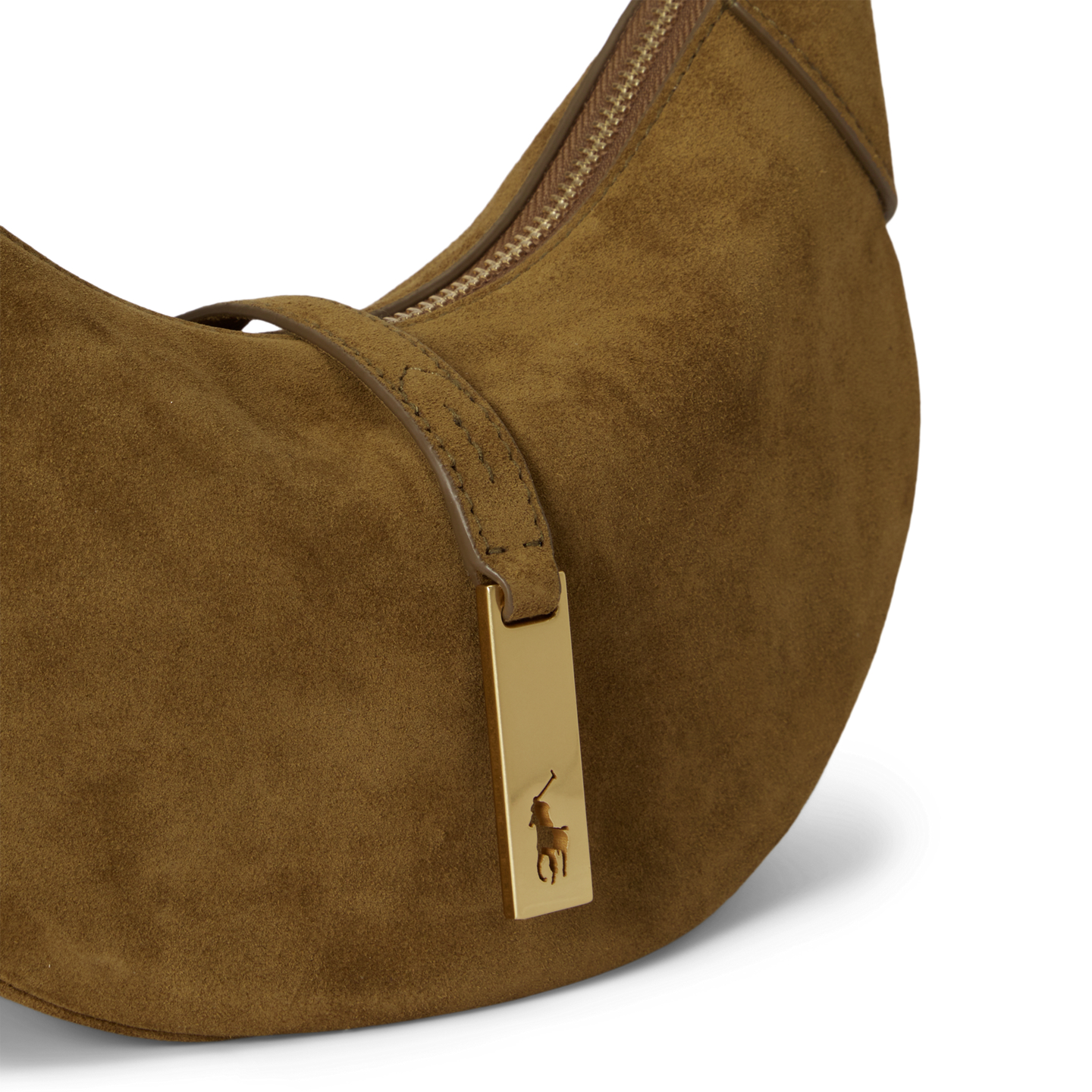 Женская сумка Ralph Lauren Polo ID Suede Mini Shoulder, цвет: Artichoke — фото 3