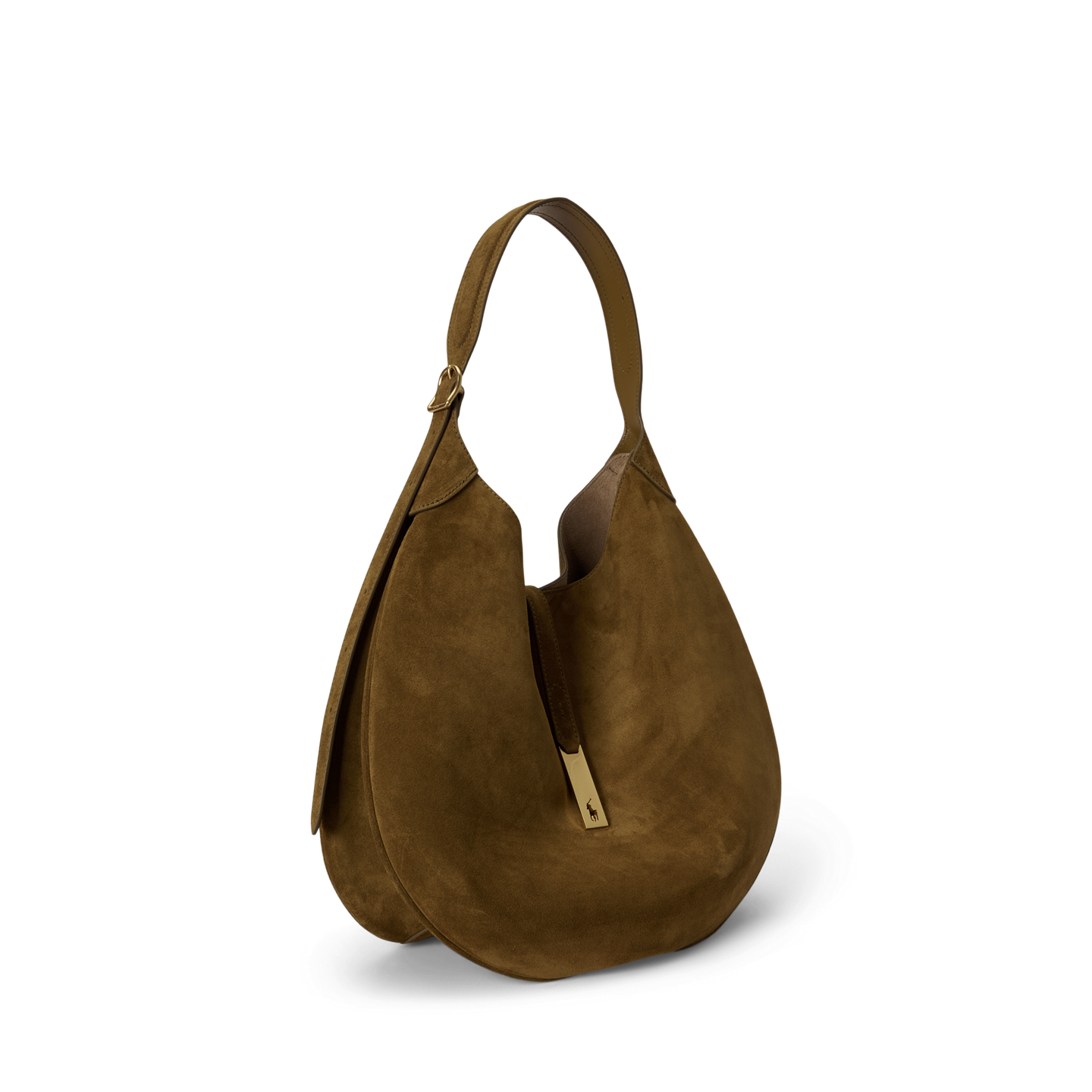 Женская сумка Ralph Lauren Polo ID Suede Large Shoulder, цвет: Artichoke — фото 1