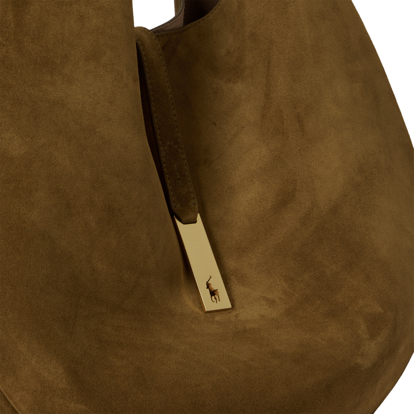 Женская сумка Ralph Lauren Polo ID Suede Large Shoulder, цвет: Artichoke — фото 4