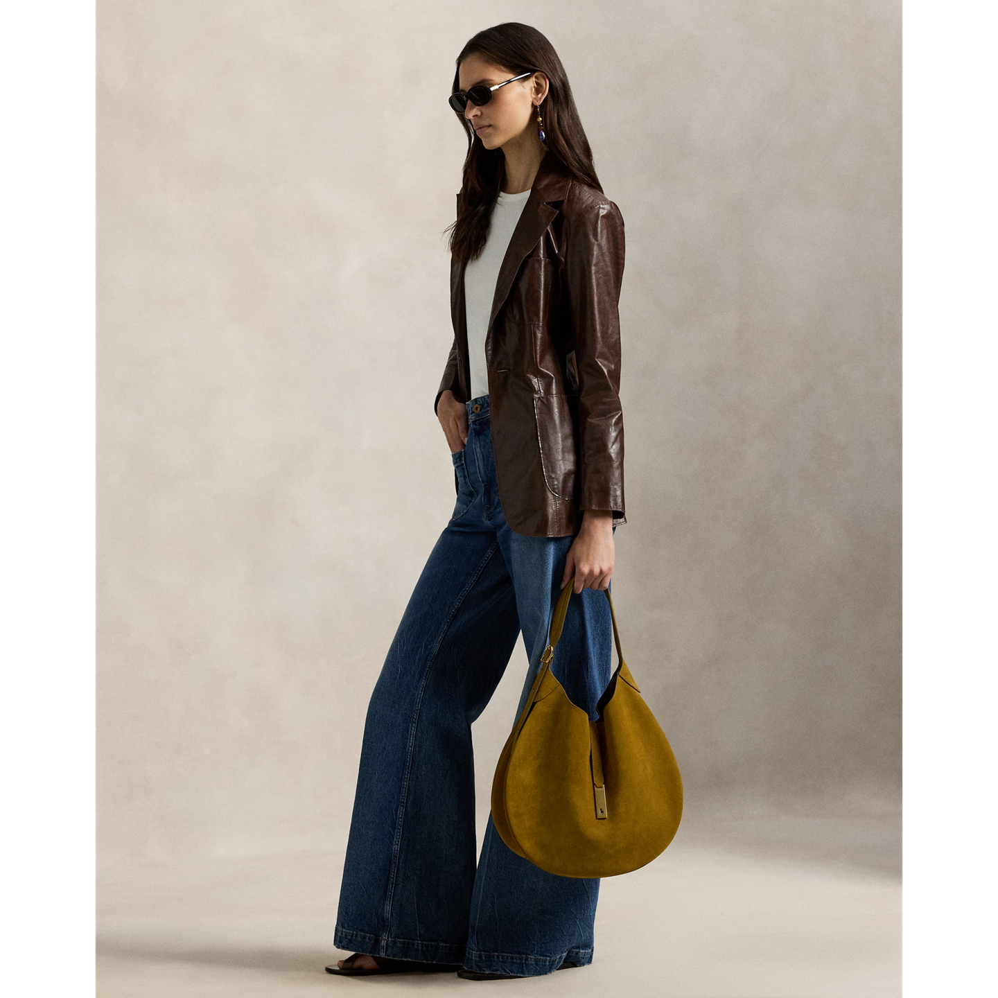Женская сумка Ralph Lauren Polo ID Suede Large Shoulder, цвет: Artichoke — фото 6