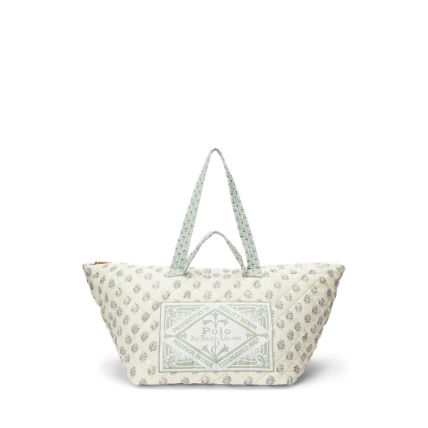 Quilted Floral Cotton Extra Large Tote