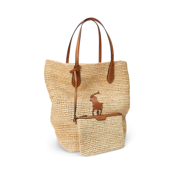 Ralph lauren raffia tote best sale