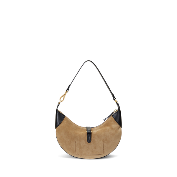 Light Tan/Black Polo ID Suede-Leather Mini Shoulder Bag Polo Ralph Lauren 4