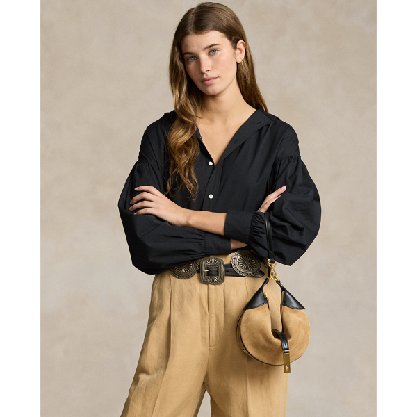 Light Tan/Black Polo ID Suede-Leather Mini Shoulder Bag Polo Ralph Lauren 7