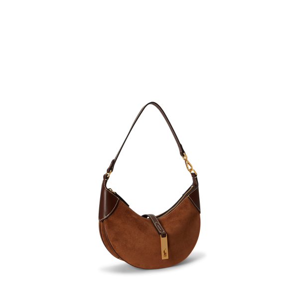 Toffee/Black Polo ID Suede Mini Shoulder Bag Polo Ralph Lauren 2
