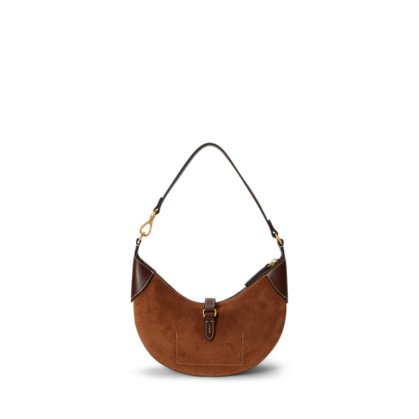 Toffee/Black Polo ID Suede Mini Shoulder Bag Polo Ralph Lauren 3