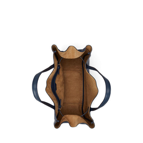 Marine Navy Polo ID Leather Large Tote Polo Ralph Lauren 5