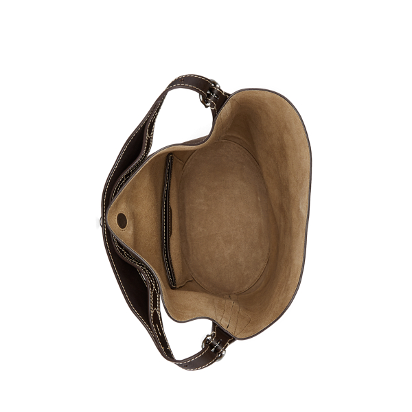 Chocolate Bellport Suede Bucket Bag Polo Ralph Lauren 5