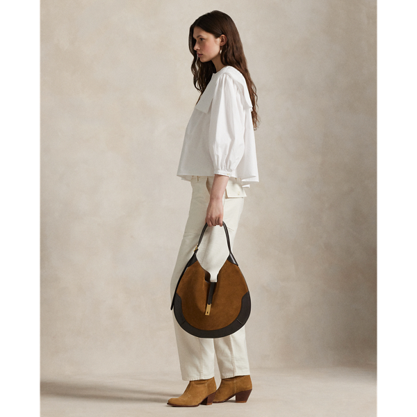 たっぷり収納【Ralph Lauren】Polo ID Suede Large Shoulder Bag Polo Ralph Lauren Polo Id Suede-leather Large Shoulder Bag