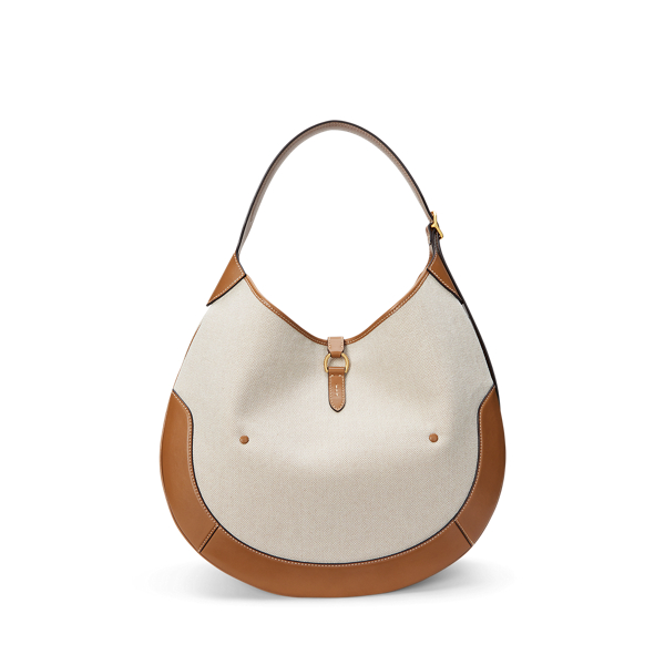 ショルダーバッグ・ポシェット POLO RALPH LAUREN Canvas shoulder bag with leather profiles Polo ID Canvas Large Shoulder Bag