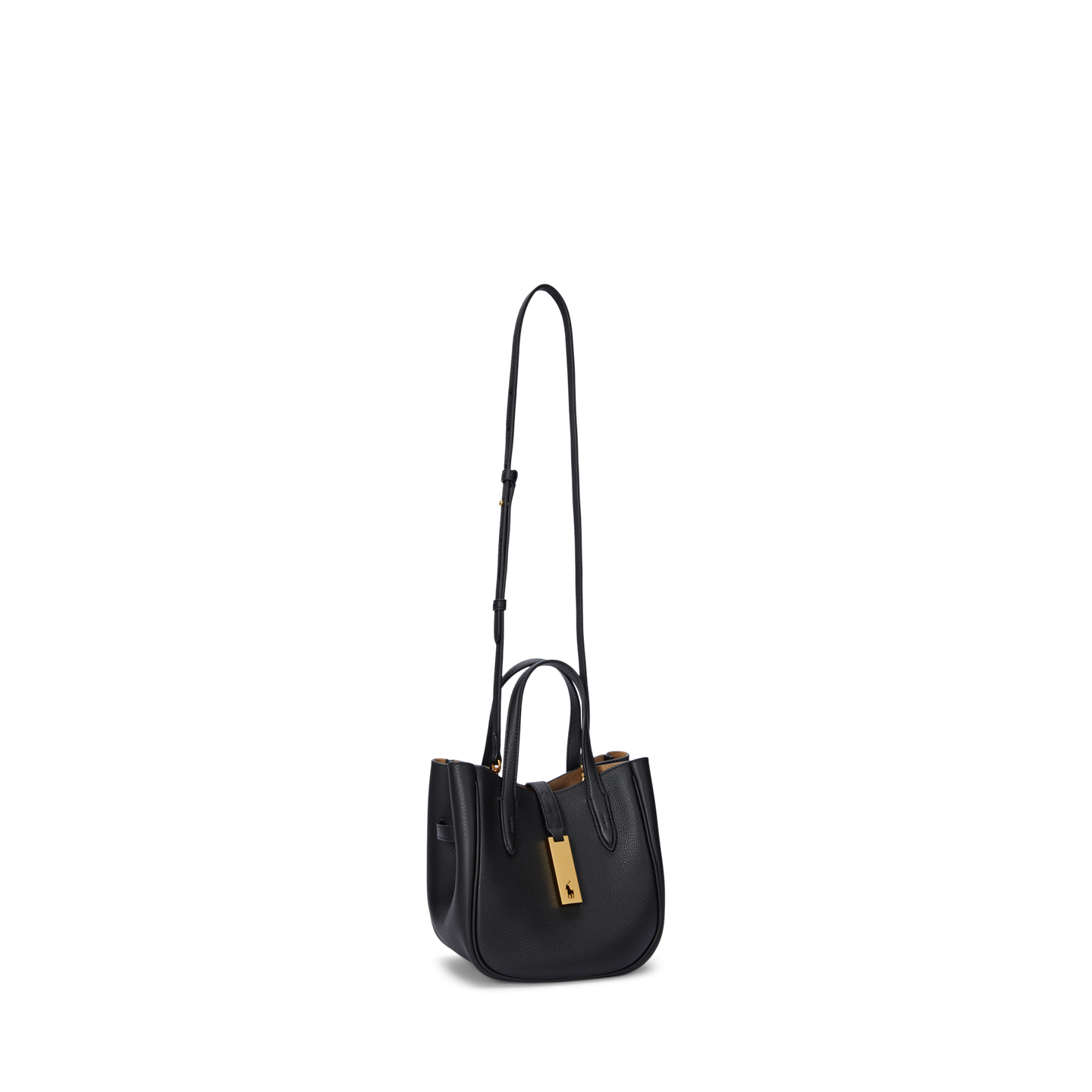 Женские сумки Ralph Lauren Polo ID Leather Small Tote, цвет: Чёрный — фото 1