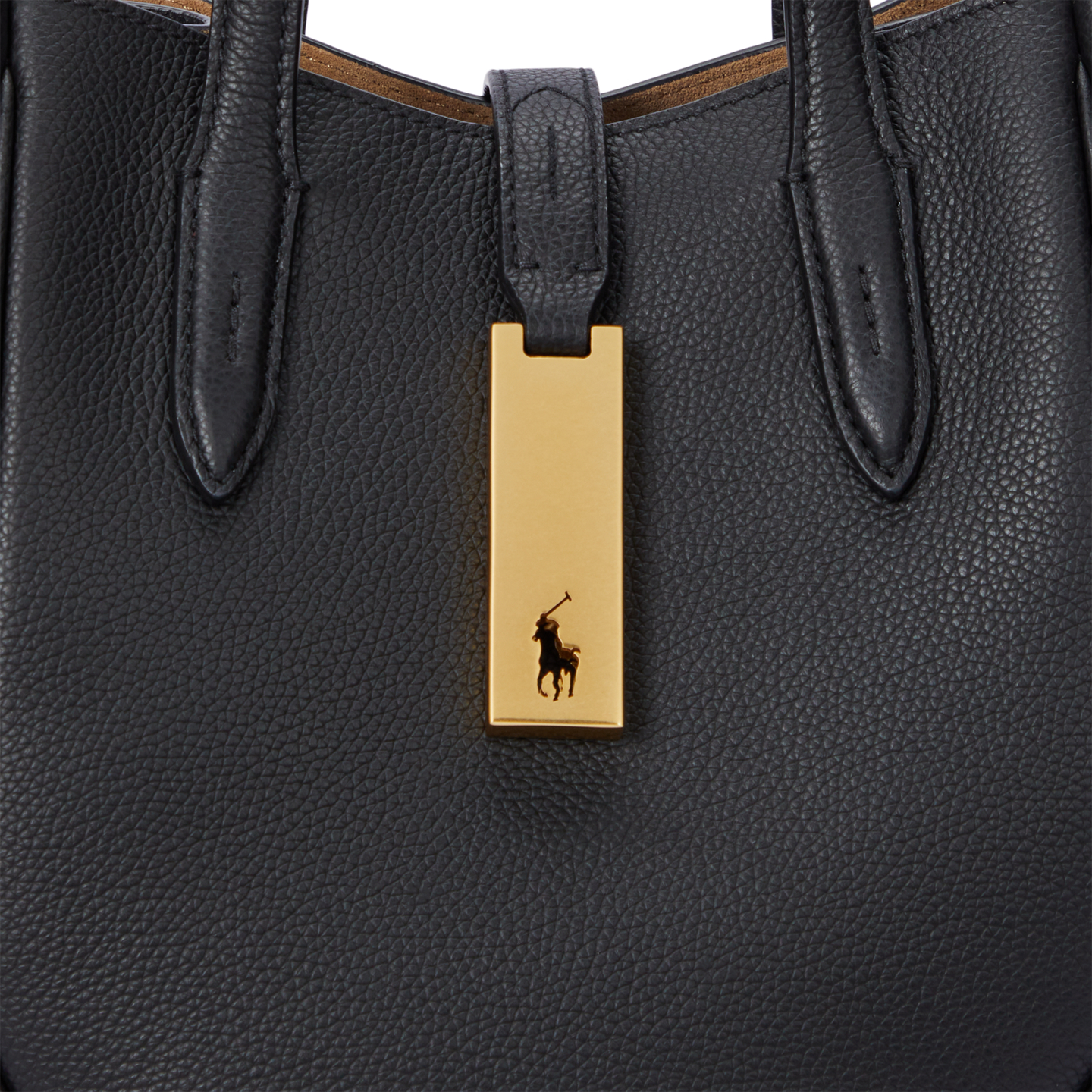 Женские сумки Ralph Lauren Polo ID Leather Small Tote, цвет: Чёрный — фото 4